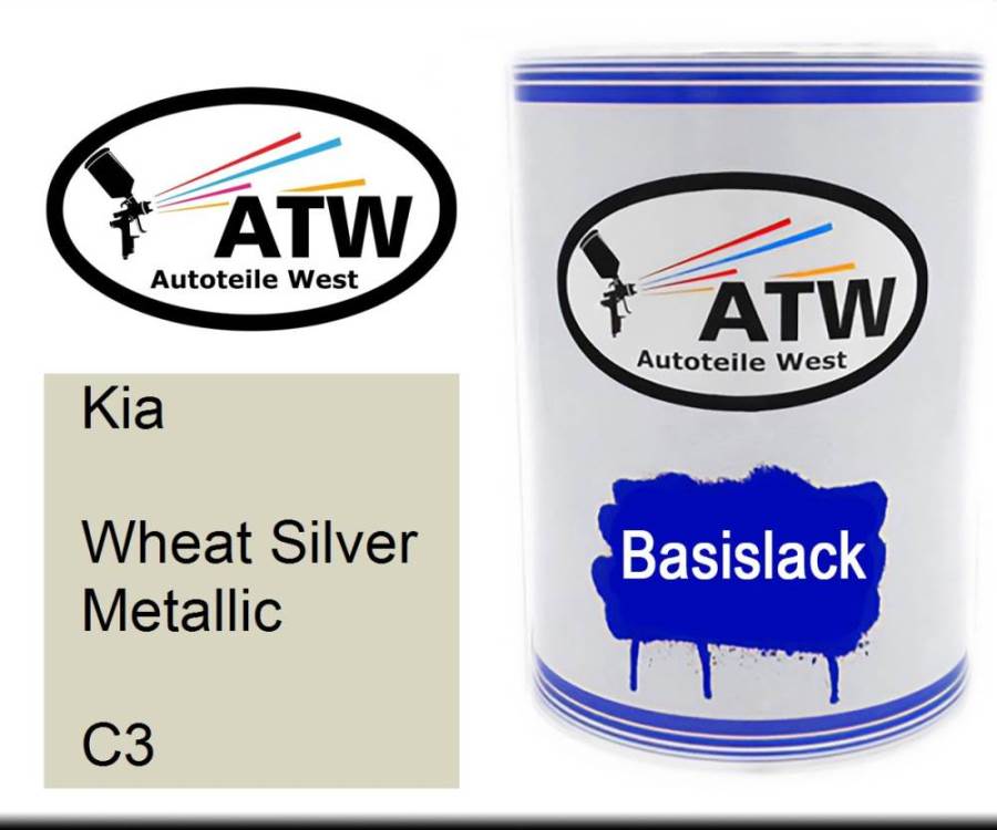 Kia, Wheat Silver Metallic, C3: 500ml Lackdose, von ATW Autoteile West.